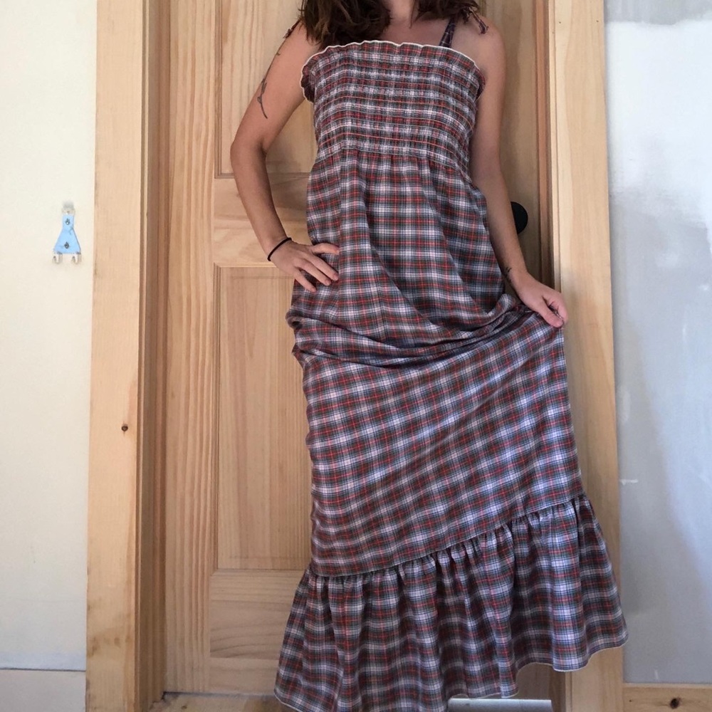 Vintage plaid maxi dress
